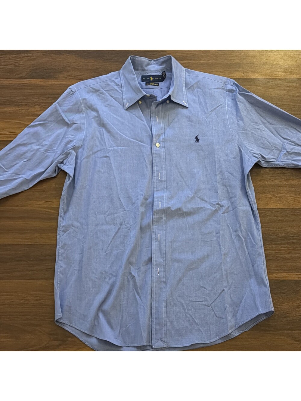 Ralph Lauren Slim Fit Button Down Shirt Men’s Large Blue Long Sleeve